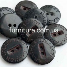 гудзик F L32/2 уд, коричневий Leather collection, уп.100 шт