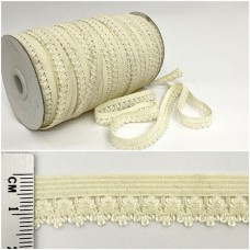 Резинка ажурна білизняна молочна, 16 мм