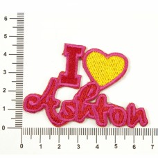 Аплікація пришивна рожева I Love Ashton
